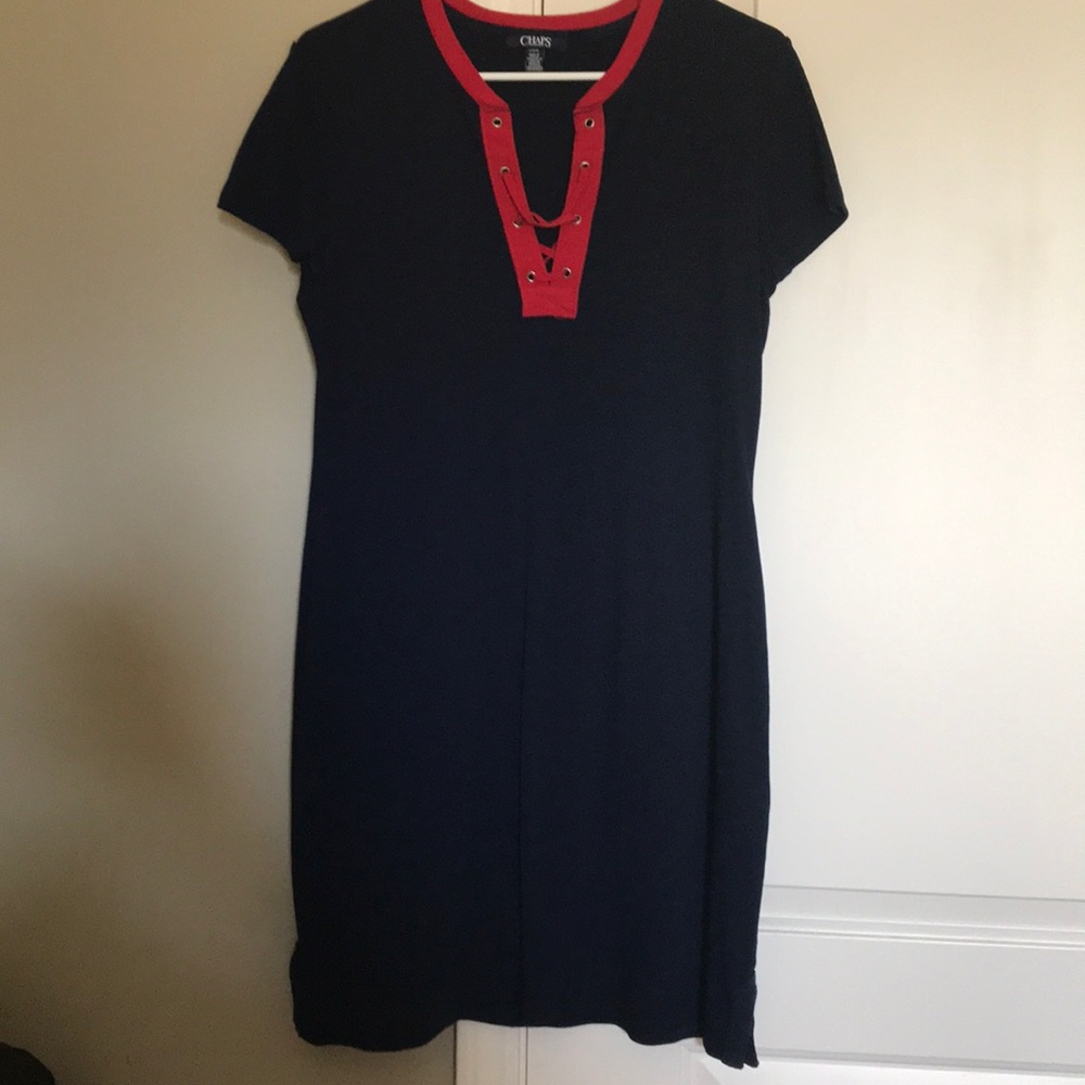 Navy and red dress